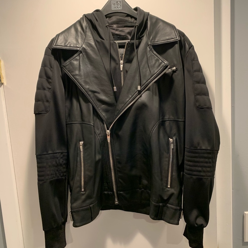 Zara Man Black leather Jacket